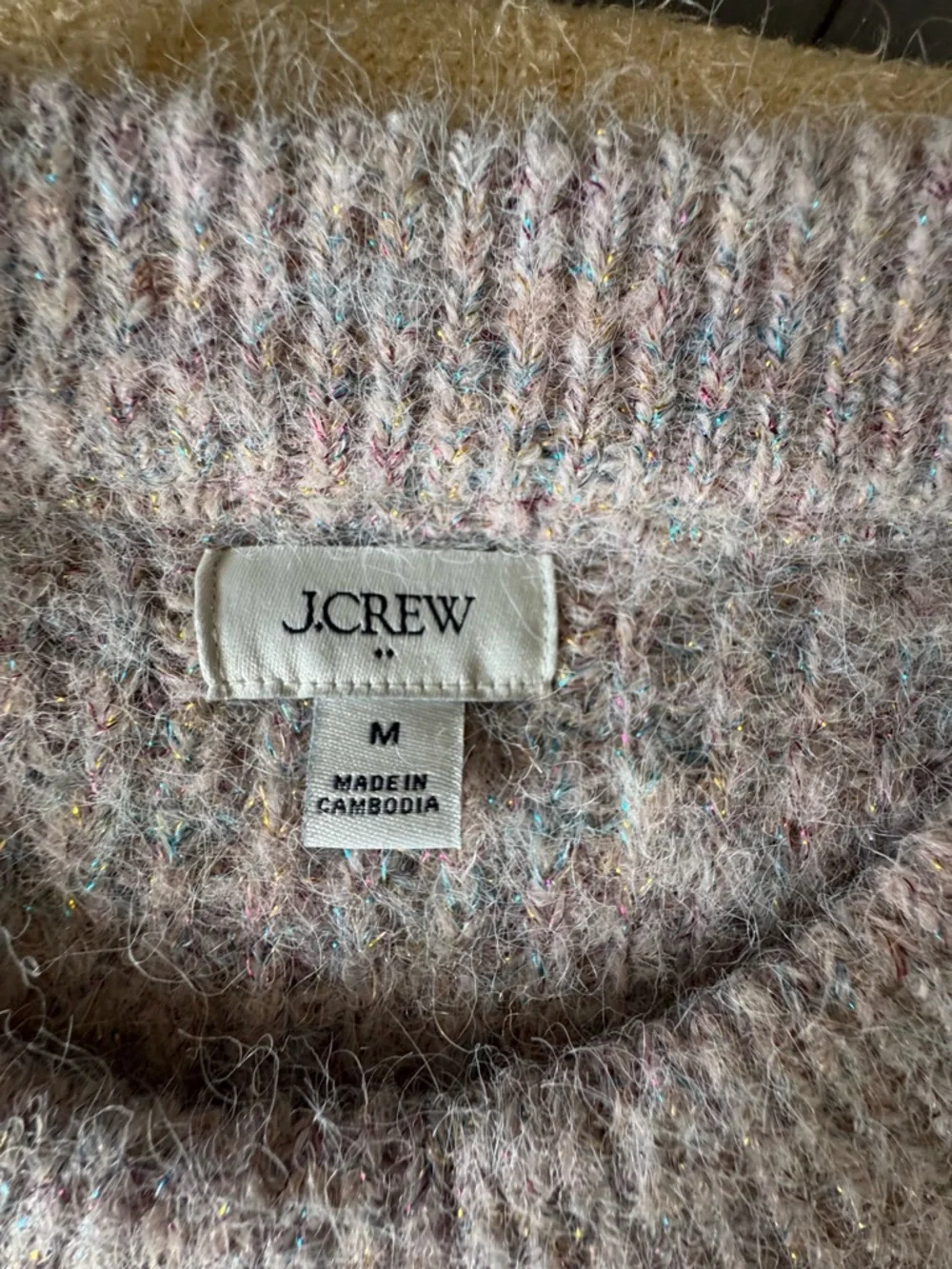 J. Crew Light Heather Crewneck Ribbed Mohair-Blend Sweater